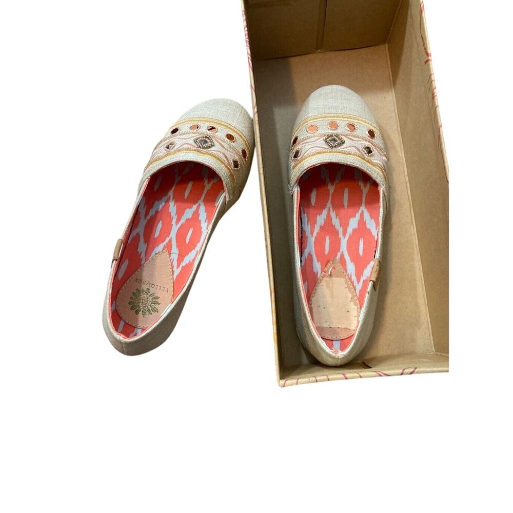 NWT Yellowbox Embezzled Western Boho Woodstrock Kendra Neutral Loafers - Picture 3 of 7